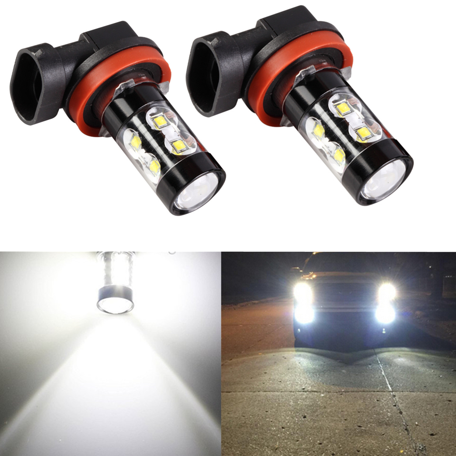 JDM ASTAR H11 Extreme Bright 50W CREE 6000K White LED Fog Driving